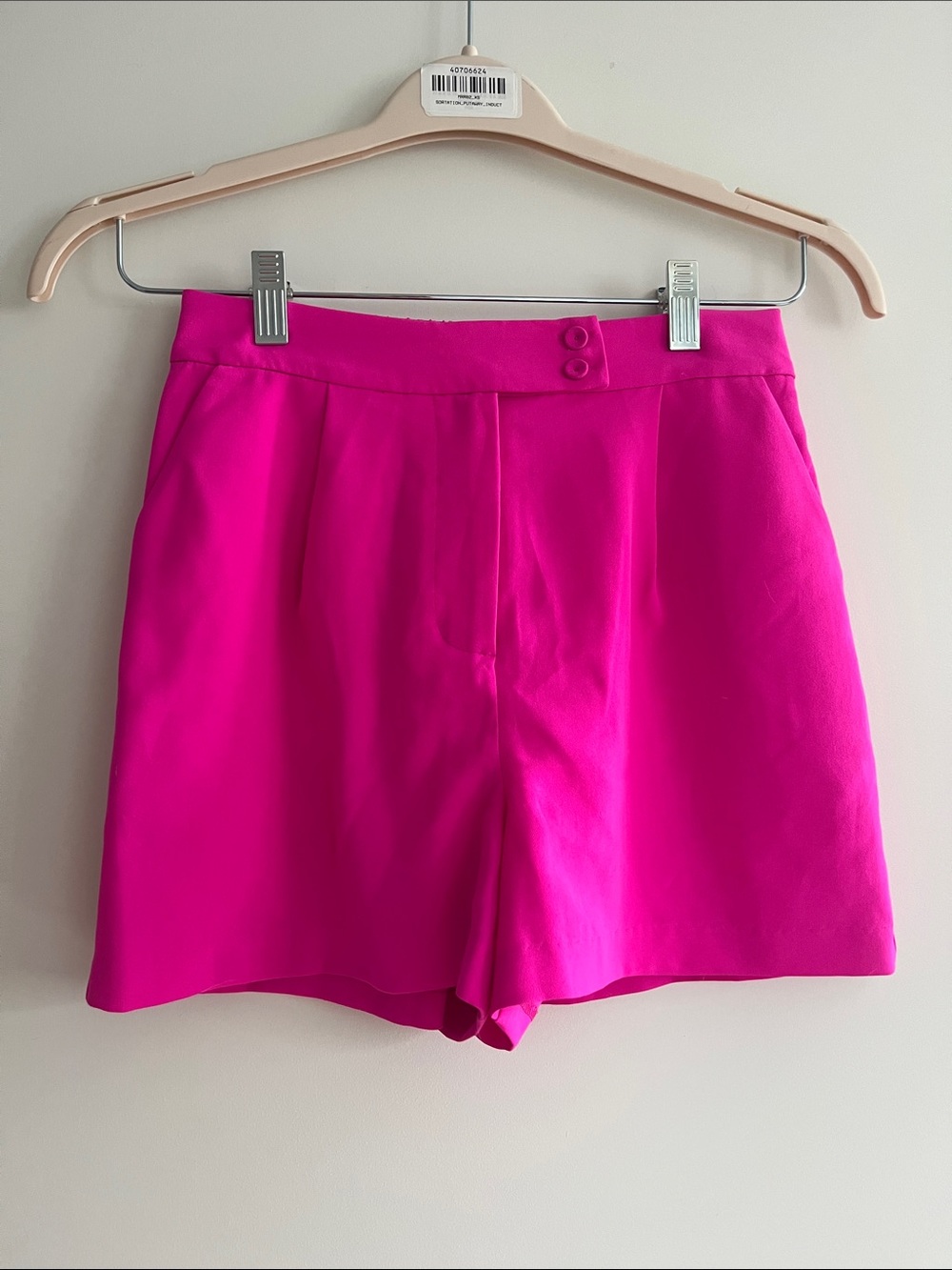 Aqua Fuchsia High-Waist Tailored Shorts